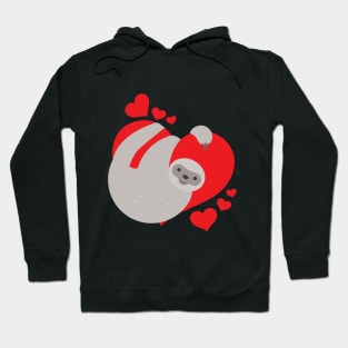 Cute & Adorable Valentines Day Sloth Hugging Heart Hoodie